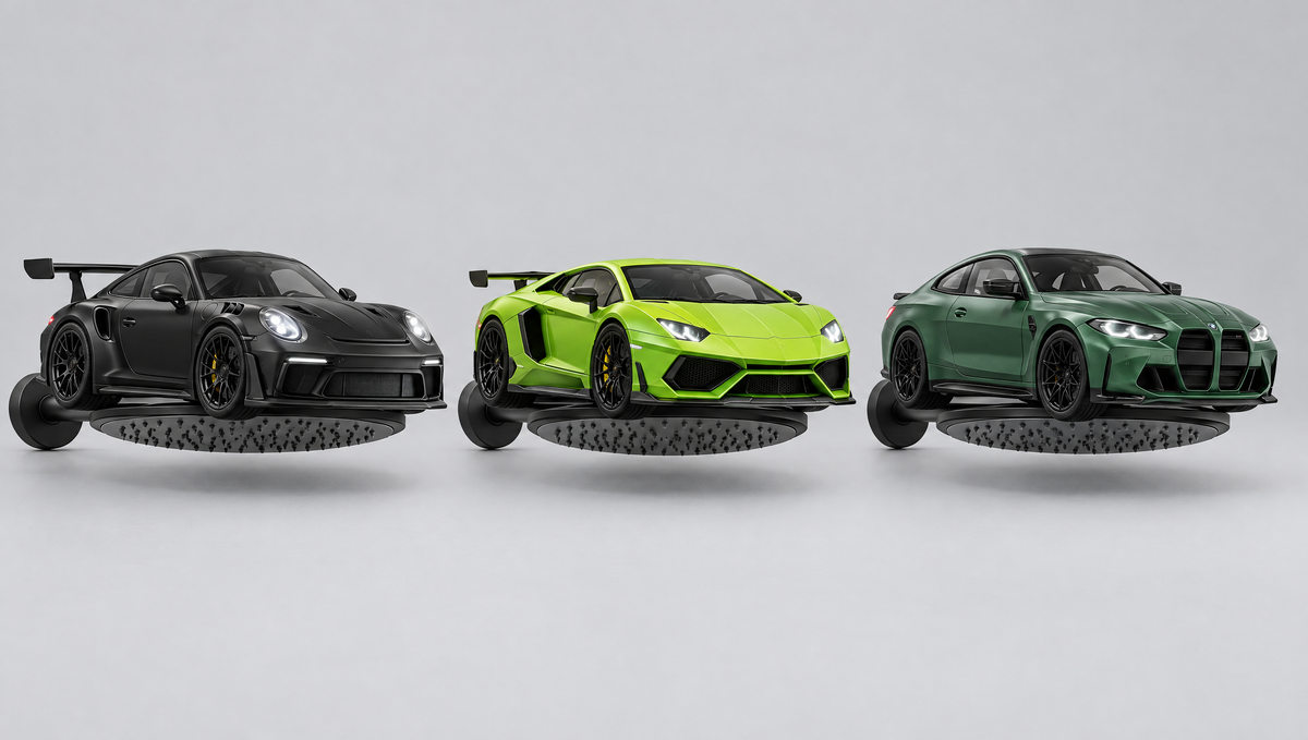 Three Supercars. One Shower.